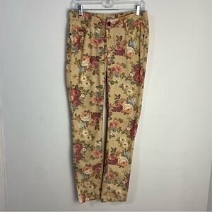 Vintage Mudd Size 9‎ Tan Floral Lightweight Denim Cottagecore Y2K 90s Romantic